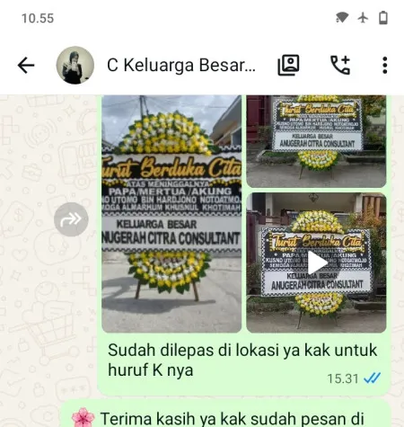 Pengiriman Papan Bunga Duka Cinoyong Carita